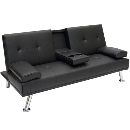Black Futon Sofa & Bed – Deluxe Convertible Couch GS1913B - with | Sold by Uncle Wiener's Wholesale
