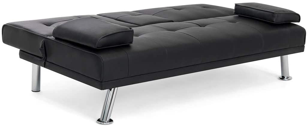 Black Futon Sofa & Bed – Deluxe Convertible Couch GS1913B - with | Sold by Uncle Wiener's Wholesale