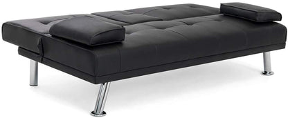 Black Futon Sofa & Bed – Deluxe Convertible Couch GS1913B - with | Sold by Uncle Wiener's Wholesale