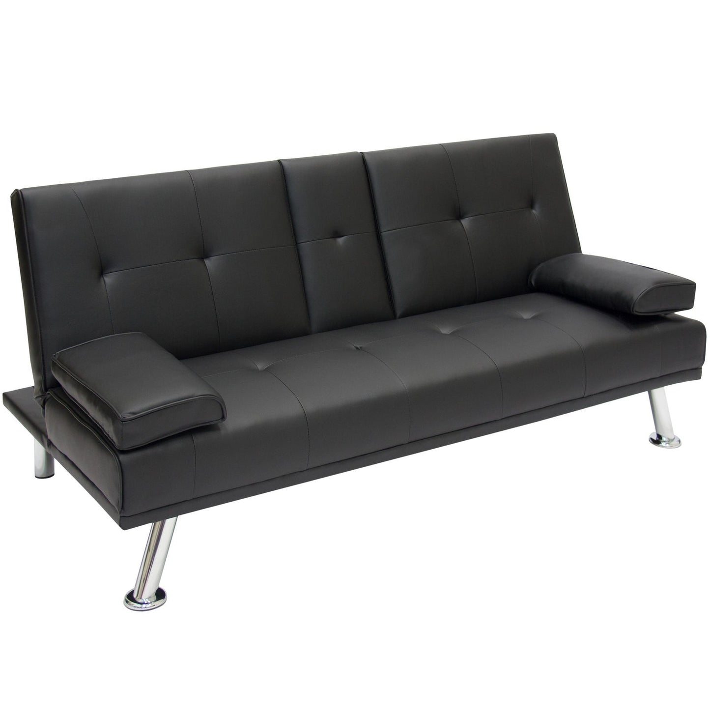 Black Futon Sofa & Bed – Deluxe Convertible Couch GS1913B - with | Sold by Uncle Wiener's Wholesale