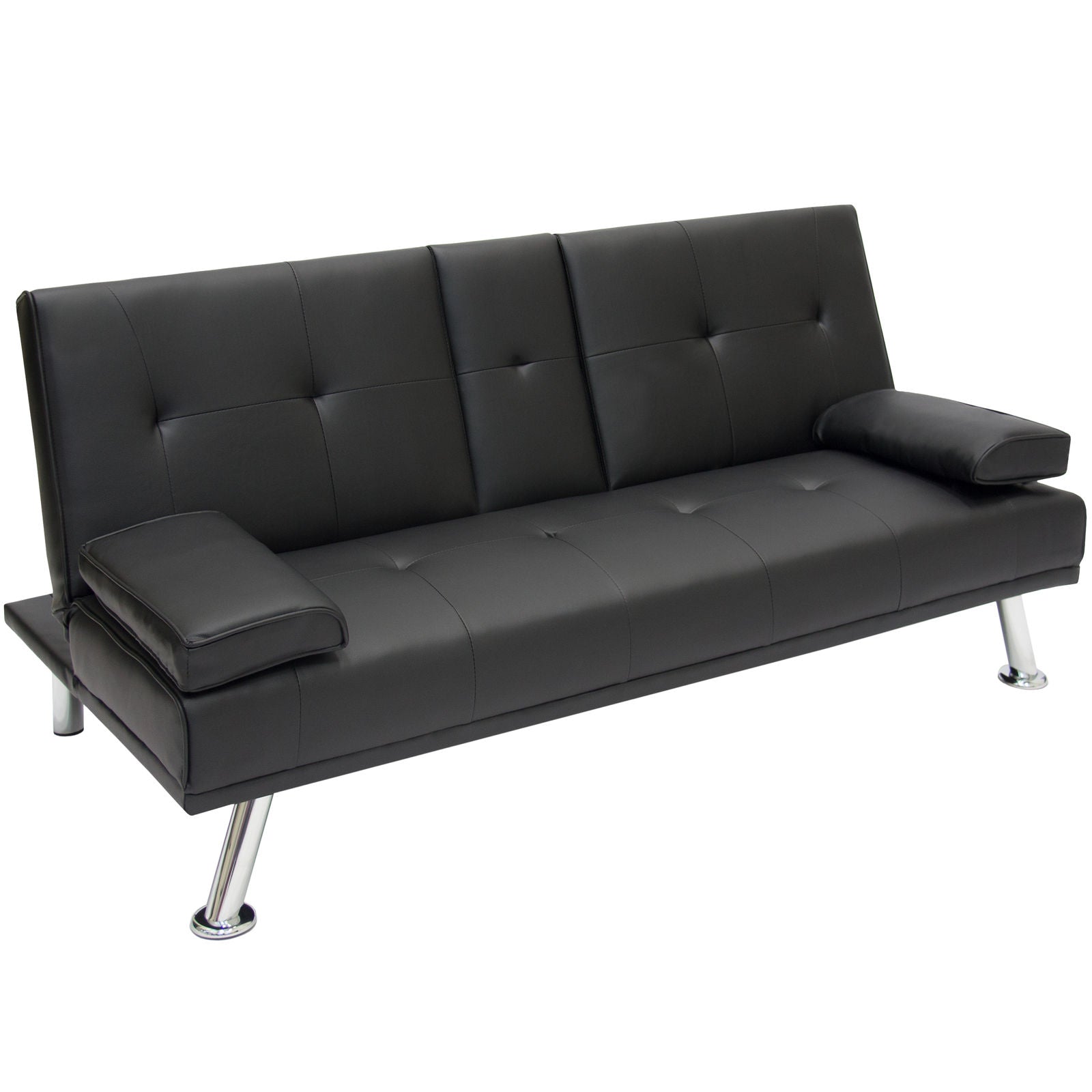 Black Futon Sofa & Bed – Deluxe Convertible Couch GS1913B - with | Sold by Uncle Wiener's Wholesale