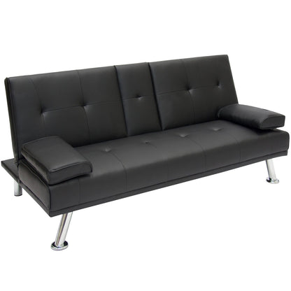 Black Futon Sofa & Bed – Deluxe Convertible Couch GS1913B - with | Sold by Uncle Wiener's Wholesale
