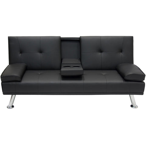 Black Futon Sofa & Bed – Deluxe Convertible Couch GS1913B - with | Sold by Uncle Wiener's Wholesale