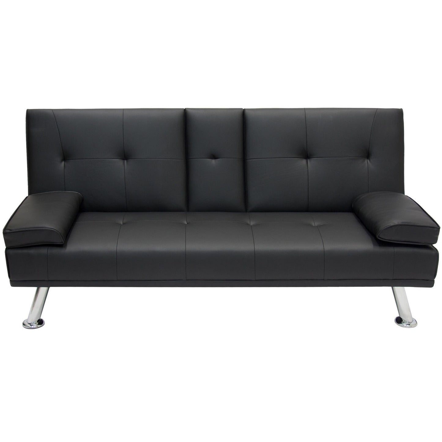 Black Futon Sofa & Bed – Deluxe Convertible Couch GS1913B - with | Sold by Uncle Wiener's Wholesale