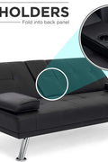 Black Futon Sofa & Bed – Deluxe Convertible Couch GS1913B - with | Sold by Uncle Wiener's Wholesale