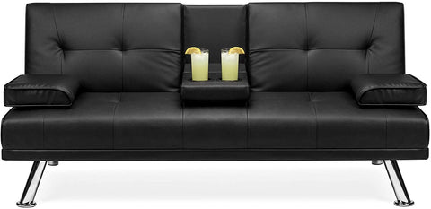 Black Futon Sofa & Bed – Deluxe Convertible Couch GS1913B - with | Sold by Uncle Wiener's Wholesale