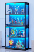 Black Glass Display Cabinet with LED Lights & Motion Sensor – 4 - Tier Curio Cabinet for Collectibles and Storage BC037 - with | Sold by Uncle Wiener's Wholesale