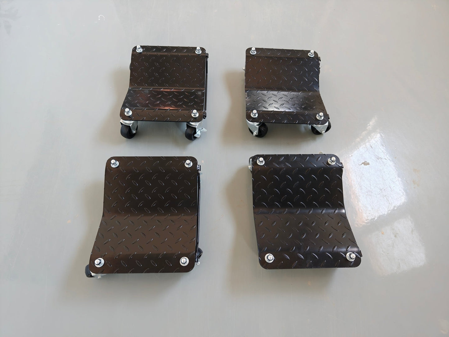 Black Heavy - Duty 6,000 lb Capacity Tire Wheel Vehicle Dolly – Set of 4 with Ball - Bearing Casters TD1500P4 - with | Sold by Uncle Wiener's Wholesale
