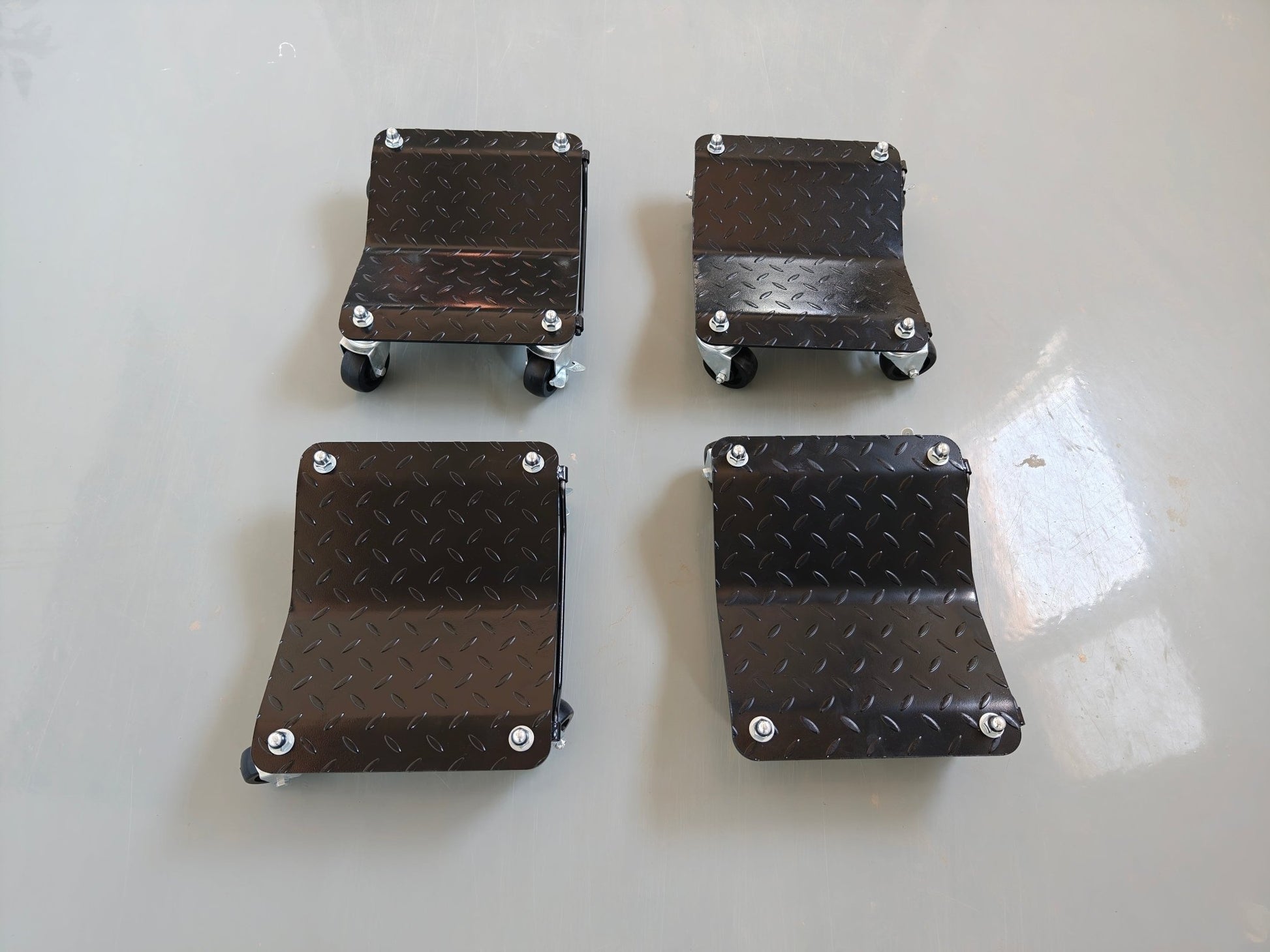 Black Heavy - Duty 6,000 lb Capacity Tire Wheel Vehicle Dolly – Set of 4 with Ball - Bearing Casters TD1500P4 - with | Sold by Uncle Wiener's Wholesale