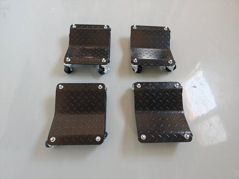 Black Heavy - Duty 6,000 lb Capacity Tire Wheel Vehicle Dolly – Set of 4 with Ball - Bearing Casters TD1500P4 - with | Sold by Uncle Wiener's Wholesale