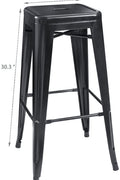 Black Metal Bar Stools – High Backless Stackable Set of 4 (3003L) - with | Sold by Uncle Wiener's Wholesale