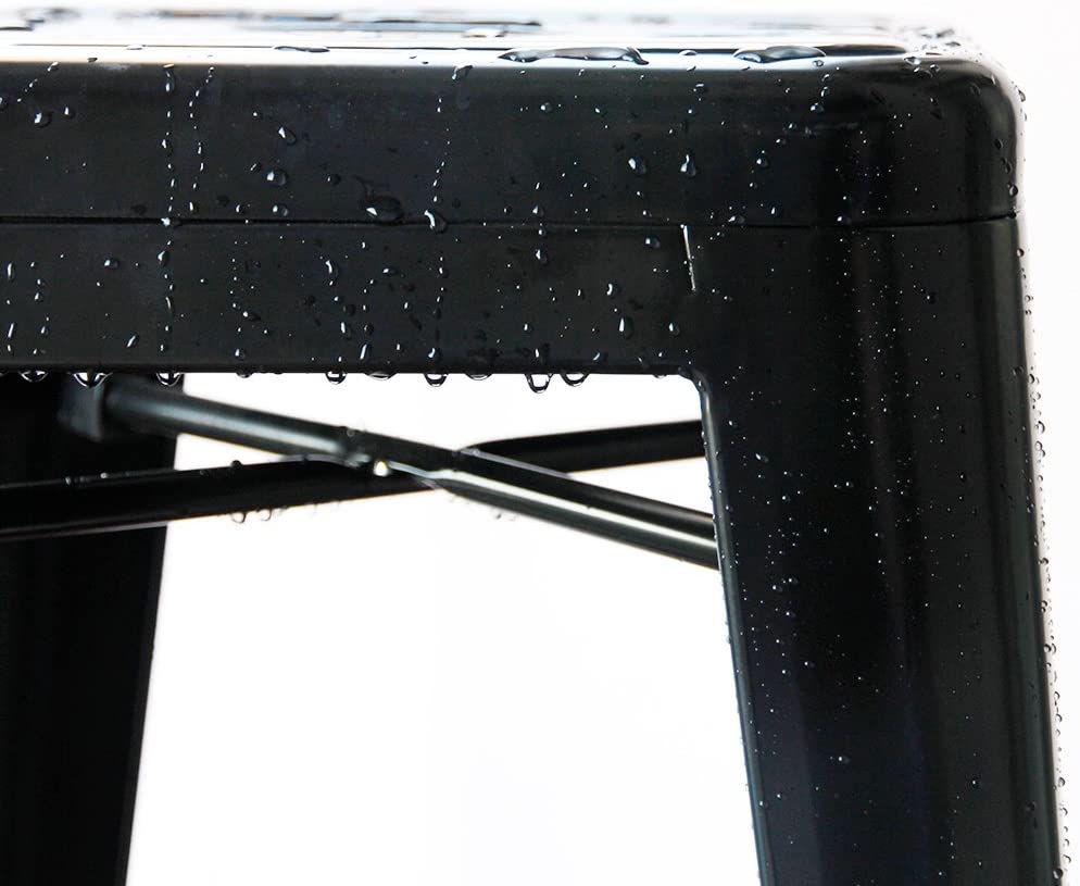 Black Metal Bar Stools – High Backless Stackable Set of 4 (3003L) - with | Sold by Uncle Wiener's Wholesale