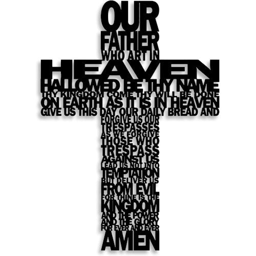 Black Metal Cross Wall Decor 25 cm x 35 cm with Our Family Design for Home, Entryway & Memorial Decor ONWD1216 - with | Sold by Uncle Wiener's Wholesale