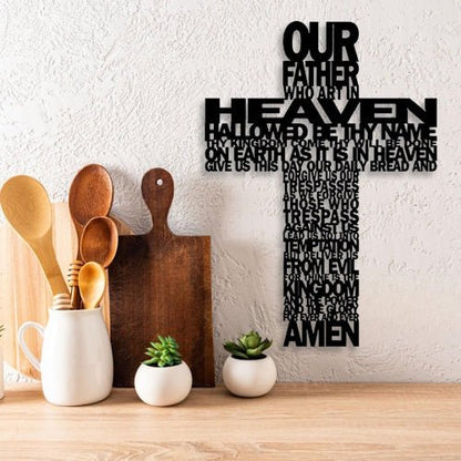 Black Metal Cross Wall Decor 25 cm x 35 cm with Our Family Design for Home, Entryway & Memorial Decor ONWD1216 - with | Sold by Uncle Wiener's Wholesale