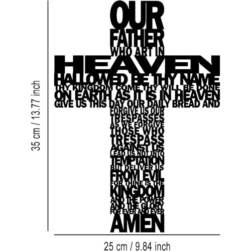 Black Metal Cross Wall Decor 25 cm x 35 cm with Our Family Design for Home, Entryway & Memorial Decor ONWD1216 - with | Sold by Uncle Wiener's Wholesale