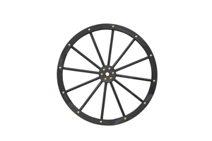 Black Solid Wood Decorative Garden Wagon Wheel Wall Decor 24 32 42 48 Inch