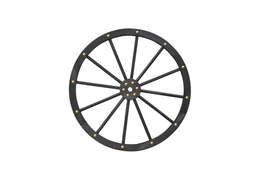 Black Solid Wood Decorative Garden Wagon Wheel Wall Decor 24 32 42 48 Inch - with 24