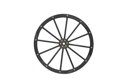 Black Solid Wood Decorative Garden Wagon Wheel Wall Decor 24 32 42 48 Inch - with 24" diameter (61 cm) | Sold by Uncle Wiener's Wholesale