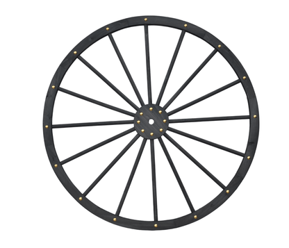 Black Solid Wood Decorative Garden Wagon Wheel Wall Decor 24 32 42 48 Inch - with 42" diameter (107 cm) | Sold by Uncle Wiener's Wholesale