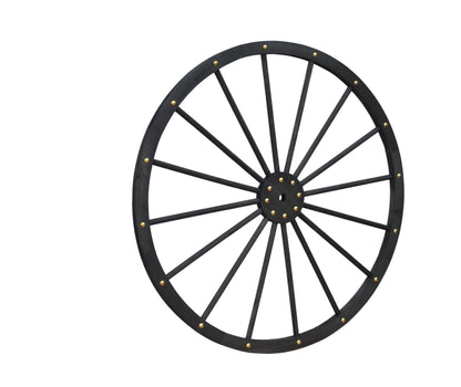Black Solid Wood Decorative Garden Wagon Wheel Wall Decor 24 32 42 48 Inch - with 42" diameter (107 cm) | Sold by Uncle Wiener's Wholesale