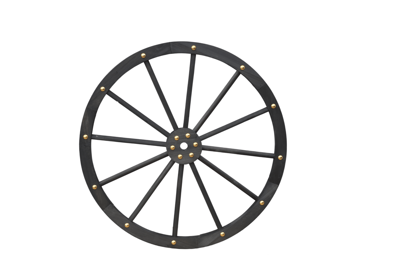 Black Solid Wood Decorative Garden Wagon Wheel Wall Decor 24 32 42 48 Inch - with 32" diameter (81 cm) | Sold by Uncle Wiener's Wholesale