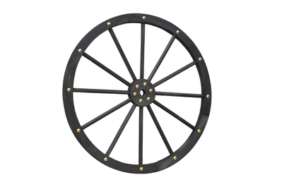 Black Solid Wood Decorative Garden Wagon Wheel Wall Decor 24 32 42 48 Inch - with 32" diameter (81 cm) | Sold by Uncle Wiener's Wholesale