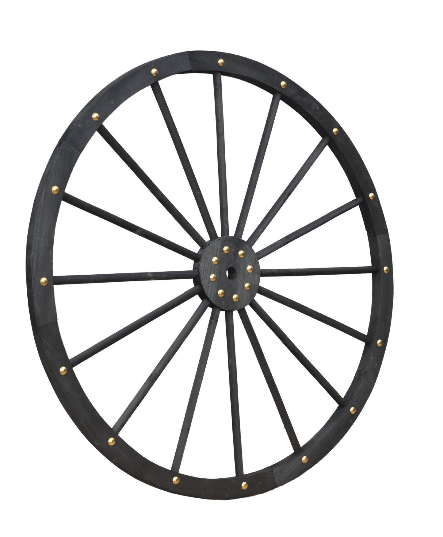 Black Solid Wood Decorative Garden Wagon Wheel Wall Decor 24 32 42 48 Inch - with 48" diameter (122 cm) | Sold by Uncle Wiener's Wholesale