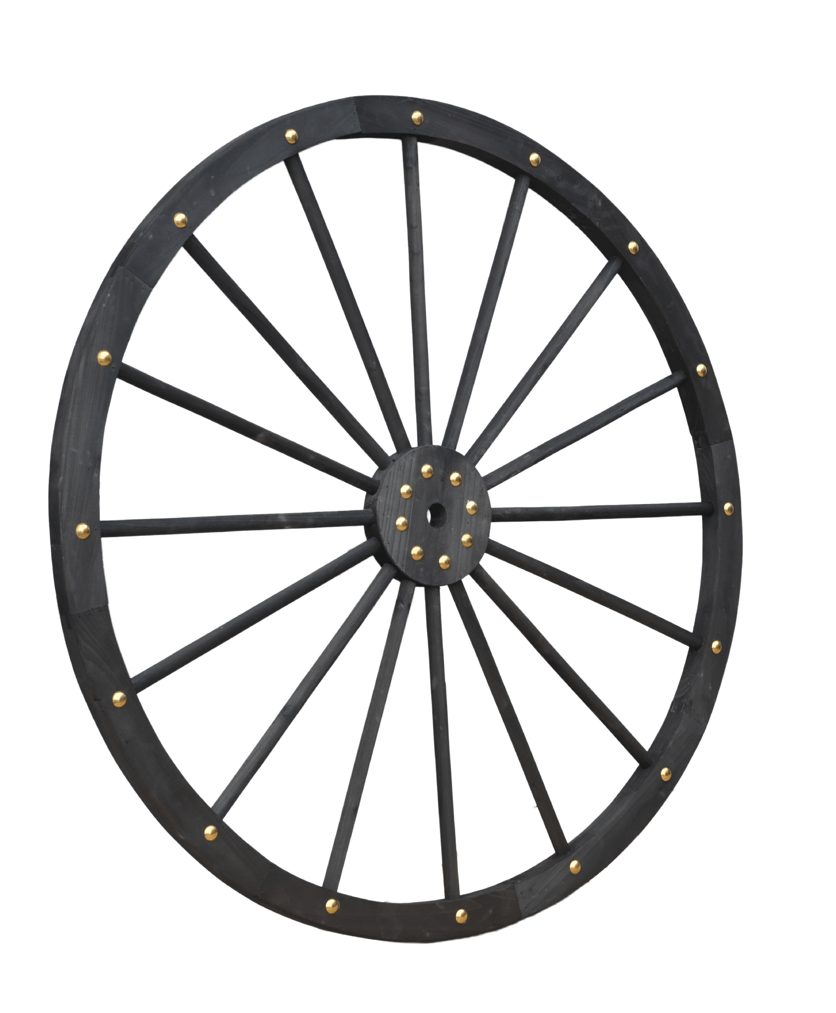 Black Solid Wood Decorative Garden Wagon Wheel Wall Decor 24 32 42 48 Inch - with 48" diameter (122 cm) | Sold by Uncle Wiener's Wholesale