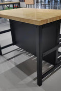 Black Solid Wood Kitchen Island – Free - Standing Prep Station with Storage & Rustic Top – KI4931 - with | Sold by Uncle Wiener's Wholesale