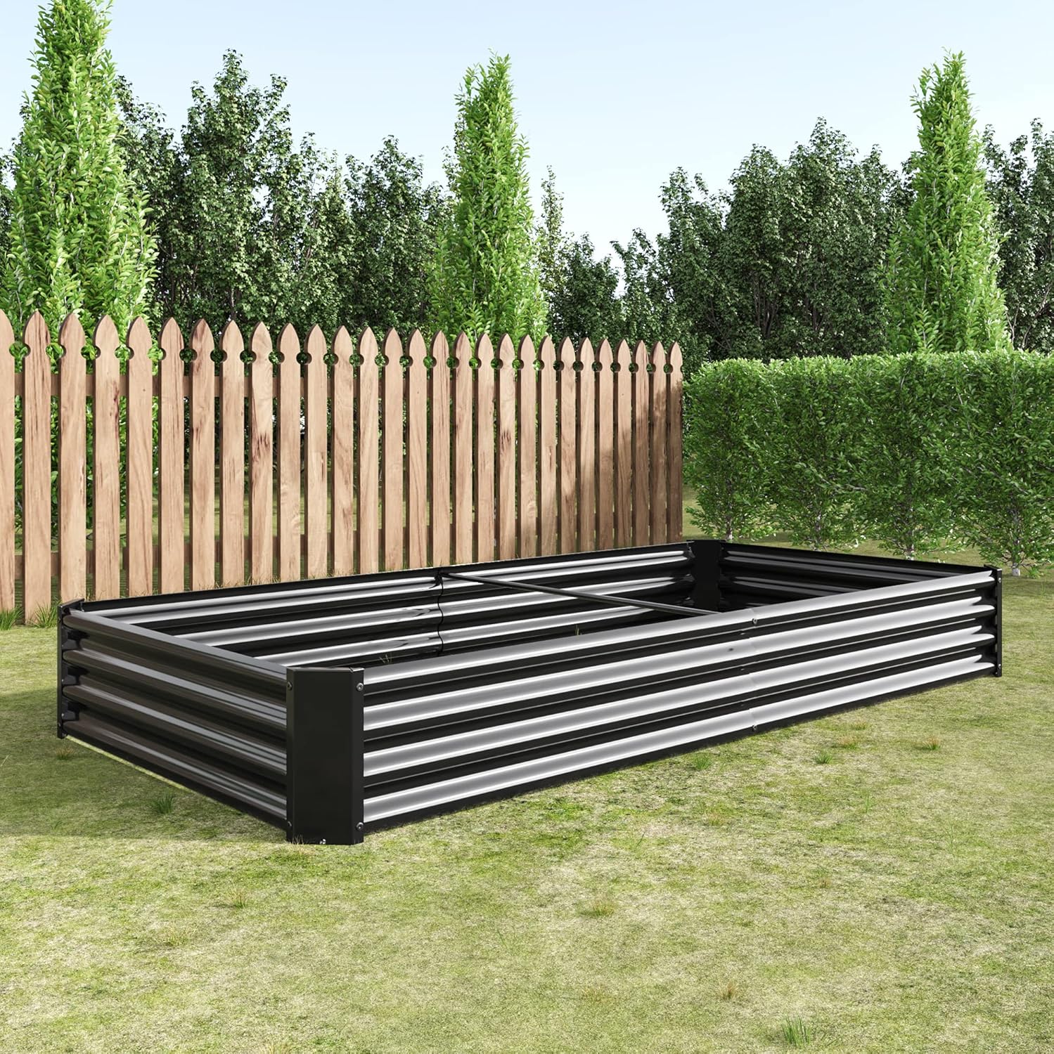 Black Steel Raised Garden Bed Collection – Heavy - Duty Weather - Resistant Outdoor Planter Boxes for Vegetables, Herbs & Flowers - Garden & Landscaping with 4' × 3' × 1 ft | Sold by Uncle Wiener's Wholesale