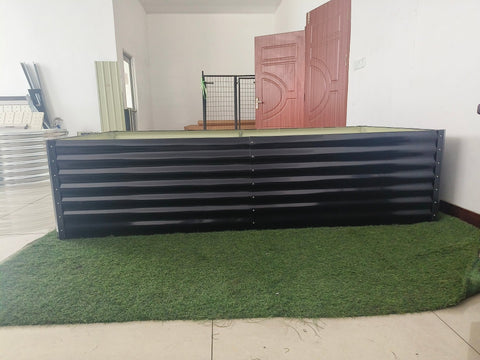 Black Steel Raised Garden Bed – Heavy - Duty Weather - Resistant Outdoor Planter Box - with 8 × 4 × 2 ft | Sold by Uncle Wiener's Wholesale