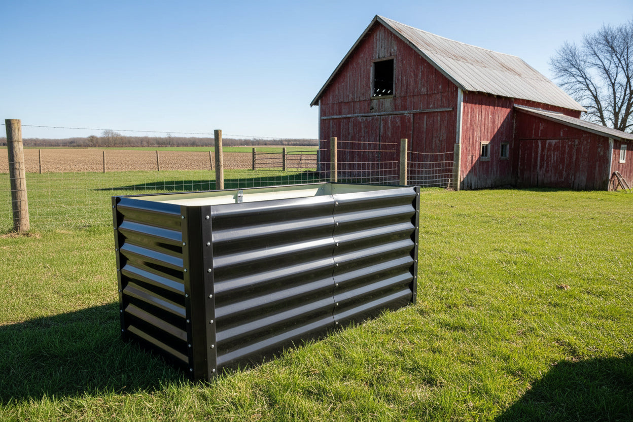 Black Steel Raised Garden Bed – Heavy - Duty Weather - Resistant Outdoor Planter Box - with 4 × 2 × 2 ft | Sold by Uncle Wiener's Wholesale