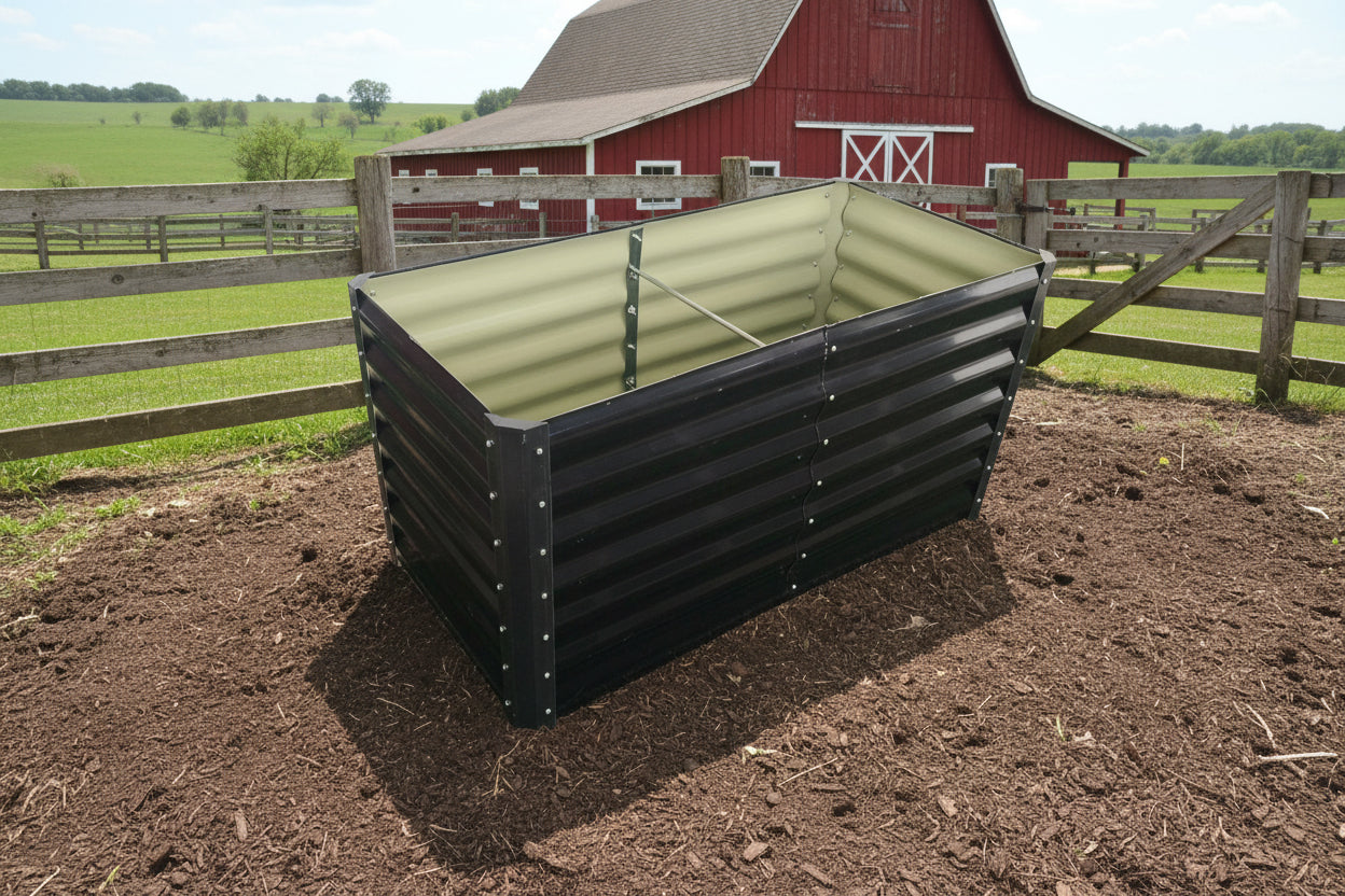 Black Steel Raised Garden Bed – Heavy - Duty Weather - Resistant Outdoor Planter Box - with 4 × 2 × 2 ft | Sold by Uncle Wiener's Wholesale