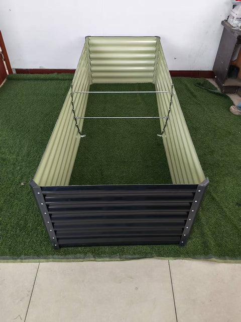 Black Steel Raised Garden Bed – Heavy - Duty Weather - Resistant Outdoor Planter Box - with 8 × 3 × 2 ft | Sold by Uncle Wiener's Wholesale