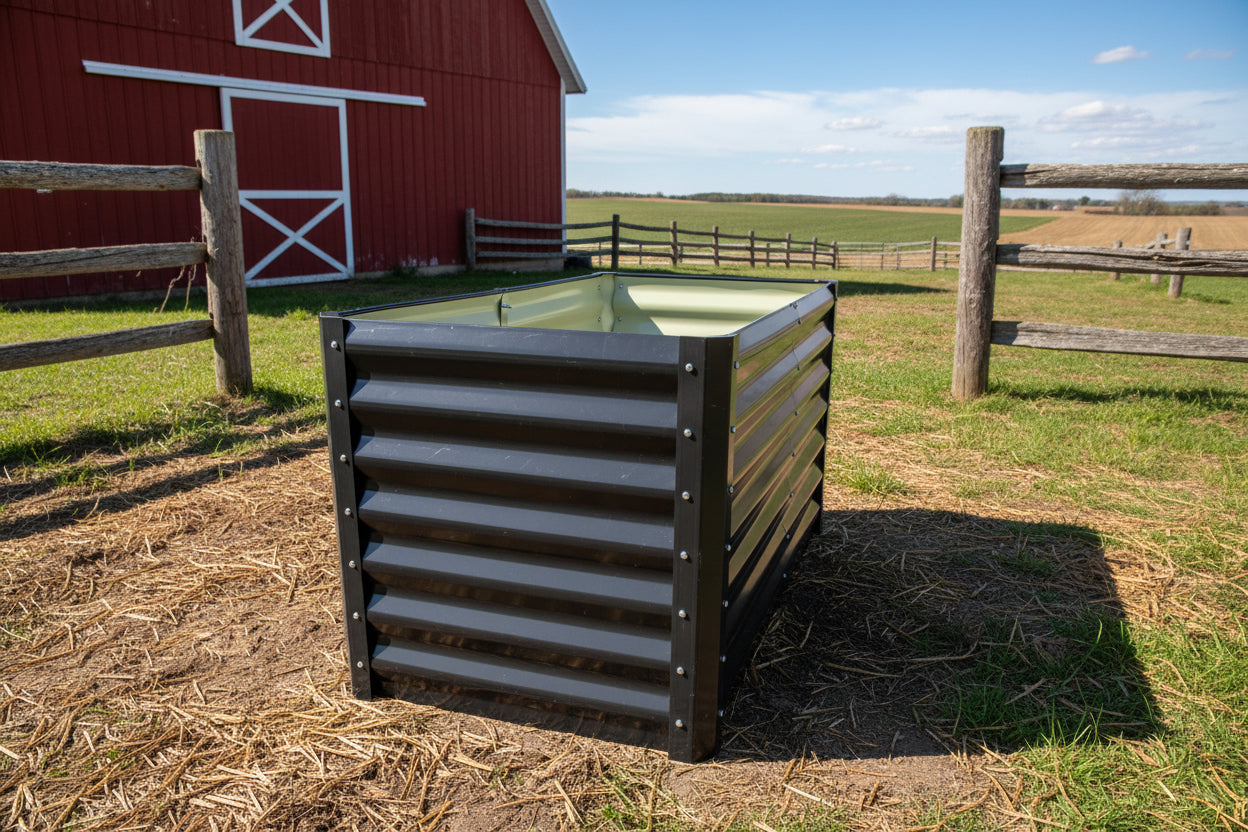 Black Steel Raised Garden Bed – Heavy - Duty Weather - Resistant Outdoor Planter Box - with 4 × 2 × 2 ft | Sold by Uncle Wiener's Wholesale