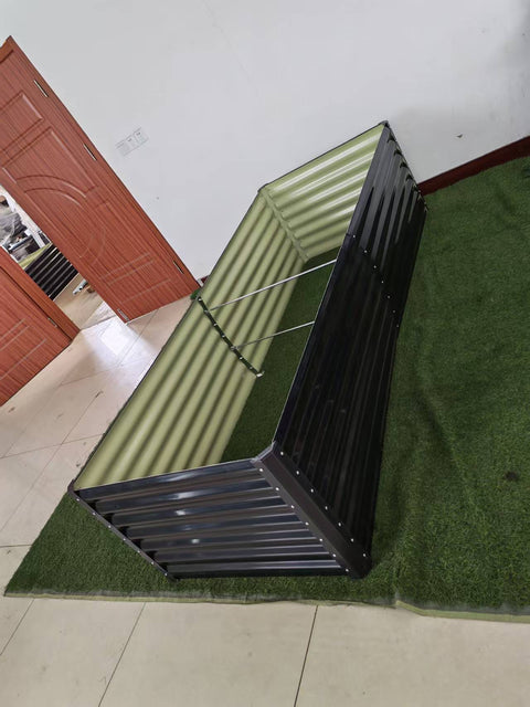 Black Steel Raised Garden Bed – Heavy - Duty Weather - Resistant Outdoor Planter Box - with 8 × 3 × 2 ft | Sold by Uncle Wiener's Wholesale