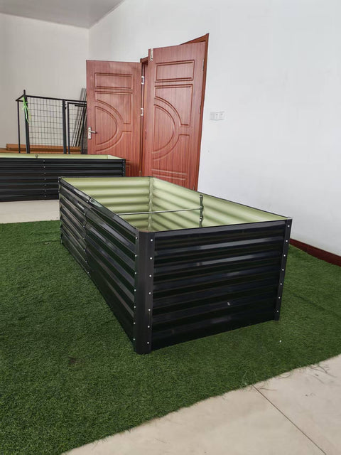 Black Steel Raised Garden Bed – Heavy - Duty Weather - Resistant Outdoor Planter Box - with 6 × 3 × 2 ft | Sold by Uncle Wiener's Wholesale