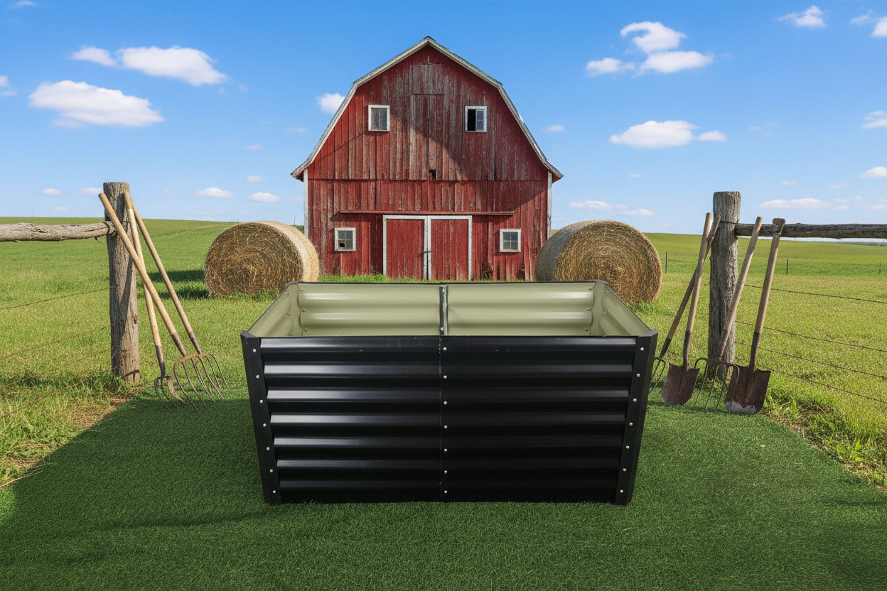 Black Steel Raised Garden Bed – Heavy - Duty Weather - Resistant Outdoor Planter Box - with 4 × 2 × 2 ft | Sold by Uncle Wiener's Wholesale