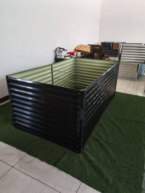 Black Steel Raised Garden Bed – Heavy - Duty Weather - Resistant Outdoor Planter Box - with 8 × 4 × 3 ft | Sold by Uncle Wiener's Wholesale