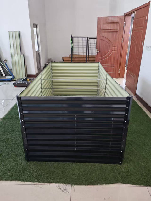 Black Steel Raised Garden Bed – Heavy - Duty Weather - Resistant Outdoor Planter Box - with 8 × 4 × 3 ft | Sold by Uncle Wiener's Wholesale