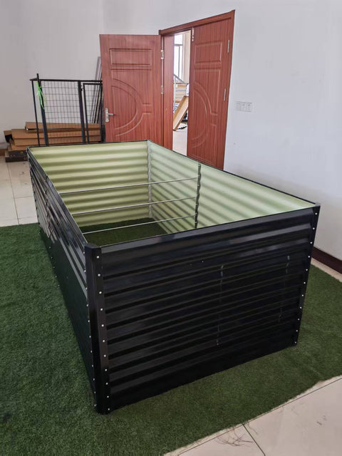 Black Steel Raised Garden Bed – Heavy - Duty Weather - Resistant Outdoor Planter Box - with 8 × 4 × 3 ft | Sold by Uncle Wiener's Wholesale