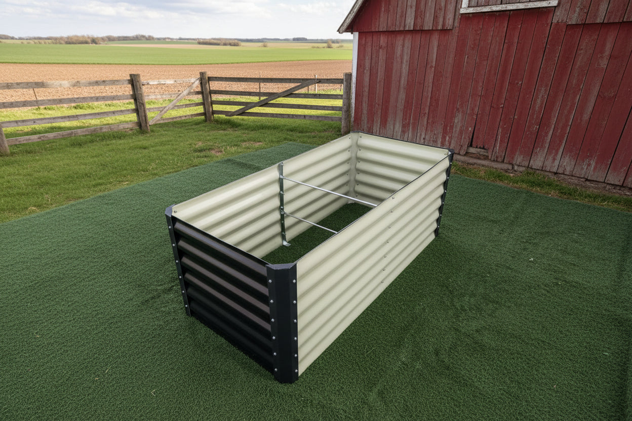 Black Steel Raised Garden Bed – Heavy - Duty Weather - Resistant Outdoor Planter Box - with 4 × 2 × 2 ft | Sold by Uncle Wiener's Wholesale