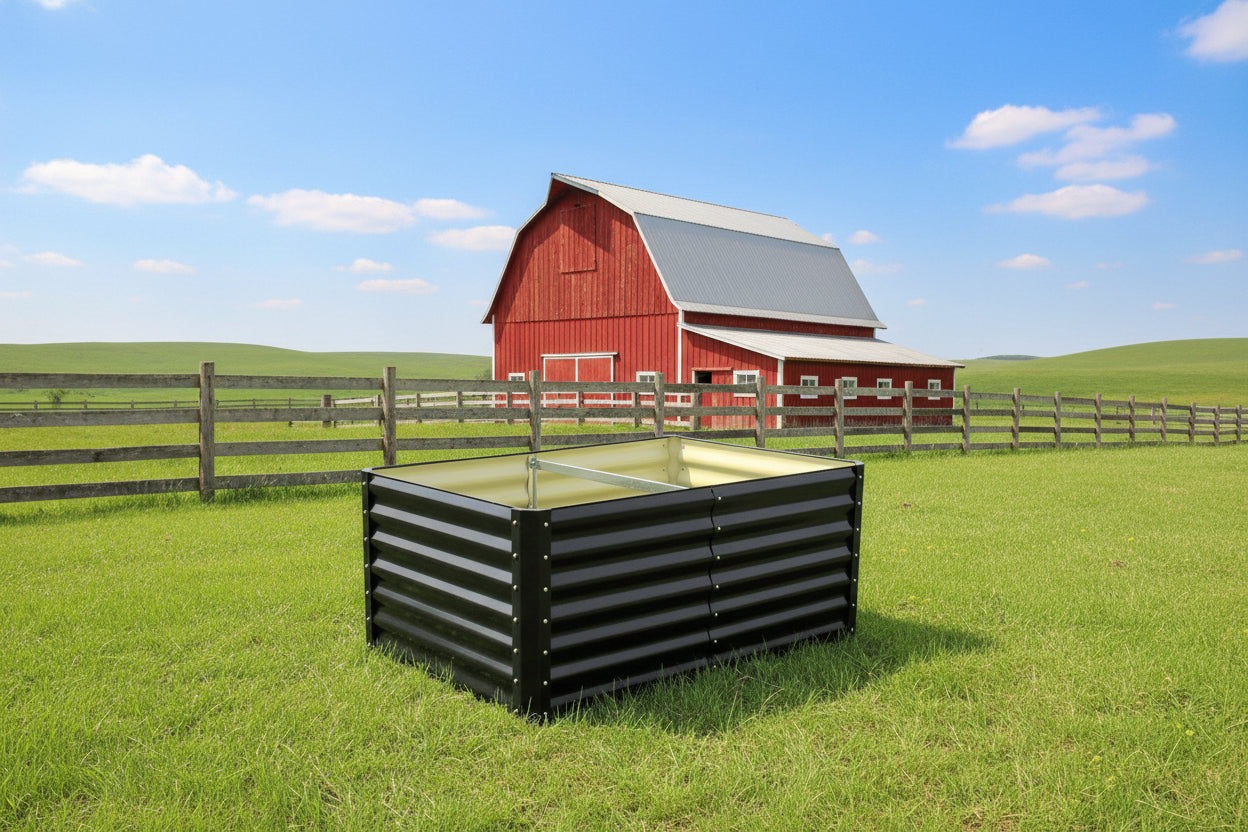 Black Steel Raised Garden Bed – Heavy - Duty Weather - Resistant Outdoor Planter Box - with 4 × 2 × 2 ft | Sold by Uncle Wiener's Wholesale