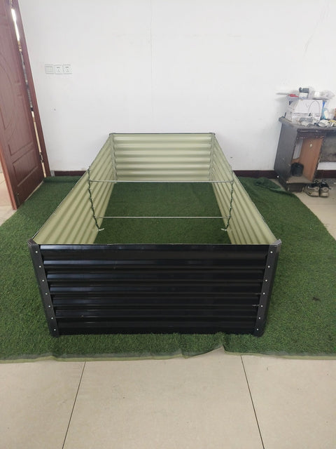 Black Steel Raised Garden Bed – Heavy - Duty Weather - Resistant Outdoor Planter Box - with 8 × 4 × 2 ft | Sold by Uncle Wiener's Wholesale