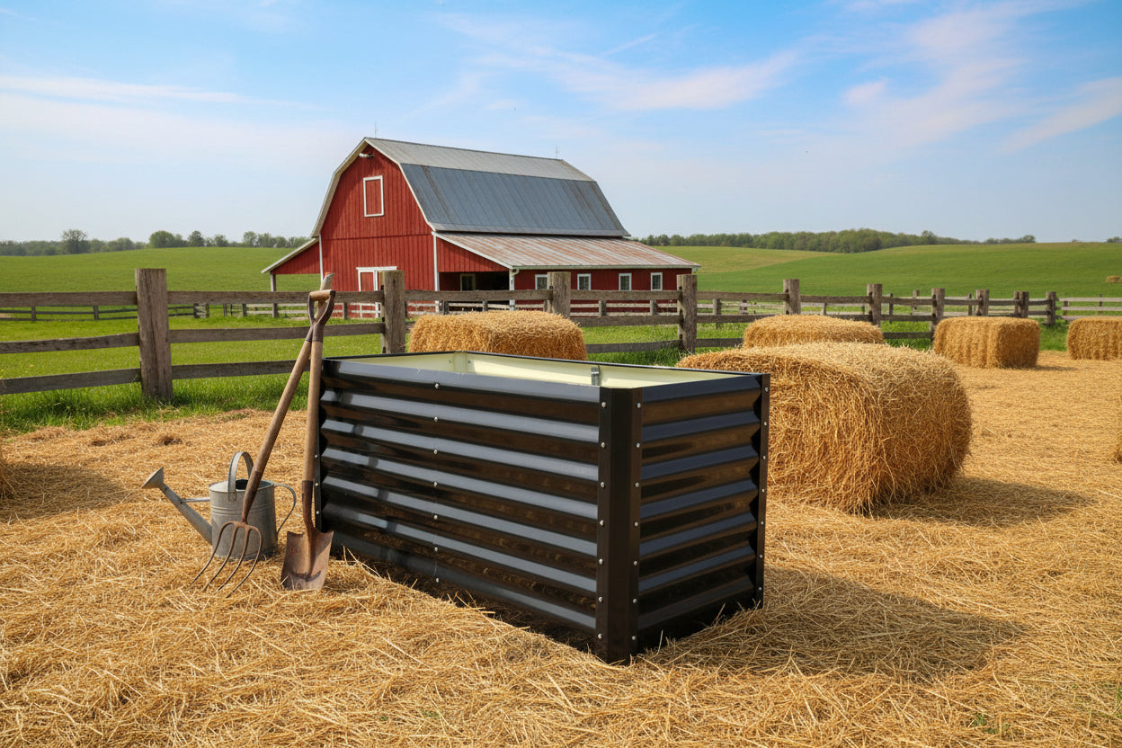 Black Steel Raised Garden Bed – Heavy - Duty Weather - Resistant Outdoor Planter Box - with 4 × 2 × 2 ft | Sold by Uncle Wiener's Wholesale