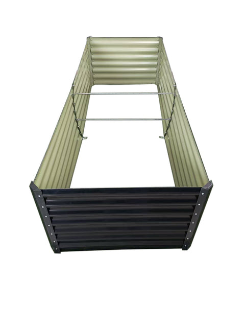 Black Steel Raised Garden Bed – Heavy - Duty Weather - Resistant Outdoor Planter Box - with 8 × 3 × 2 ft | Sold by Uncle Wiener's Wholesale