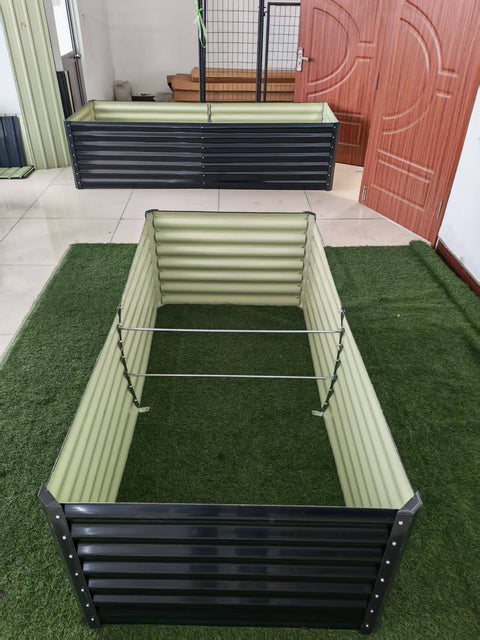Black Steel Raised Garden Bed – Heavy - Duty Weather - Resistant Outdoor Planter Box - with 6 × 3 × 2 ft | Sold by Uncle Wiener's Wholesale