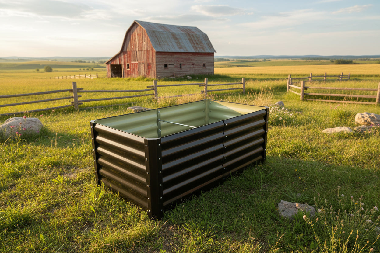 Black Steel Raised Garden Bed – Heavy - Duty Weather - Resistant Outdoor Planter Box - with 4 × 2 × 2 ft | Sold by Uncle Wiener's Wholesale