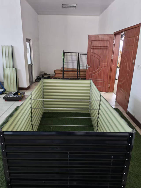 Black Steel Raised Garden Bed – Heavy - Duty Weather - Resistant Outdoor Planter Box - with 8 × 4 × 3 ft | Sold by Uncle Wiener's Wholesale