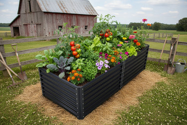 Black Steel Raised Garden Bed – Heavy - Duty Weather - Resistant Outdoor Planter Box - with 4 × 2 × 2 ft | Sold by Uncle Wiener's Wholesale